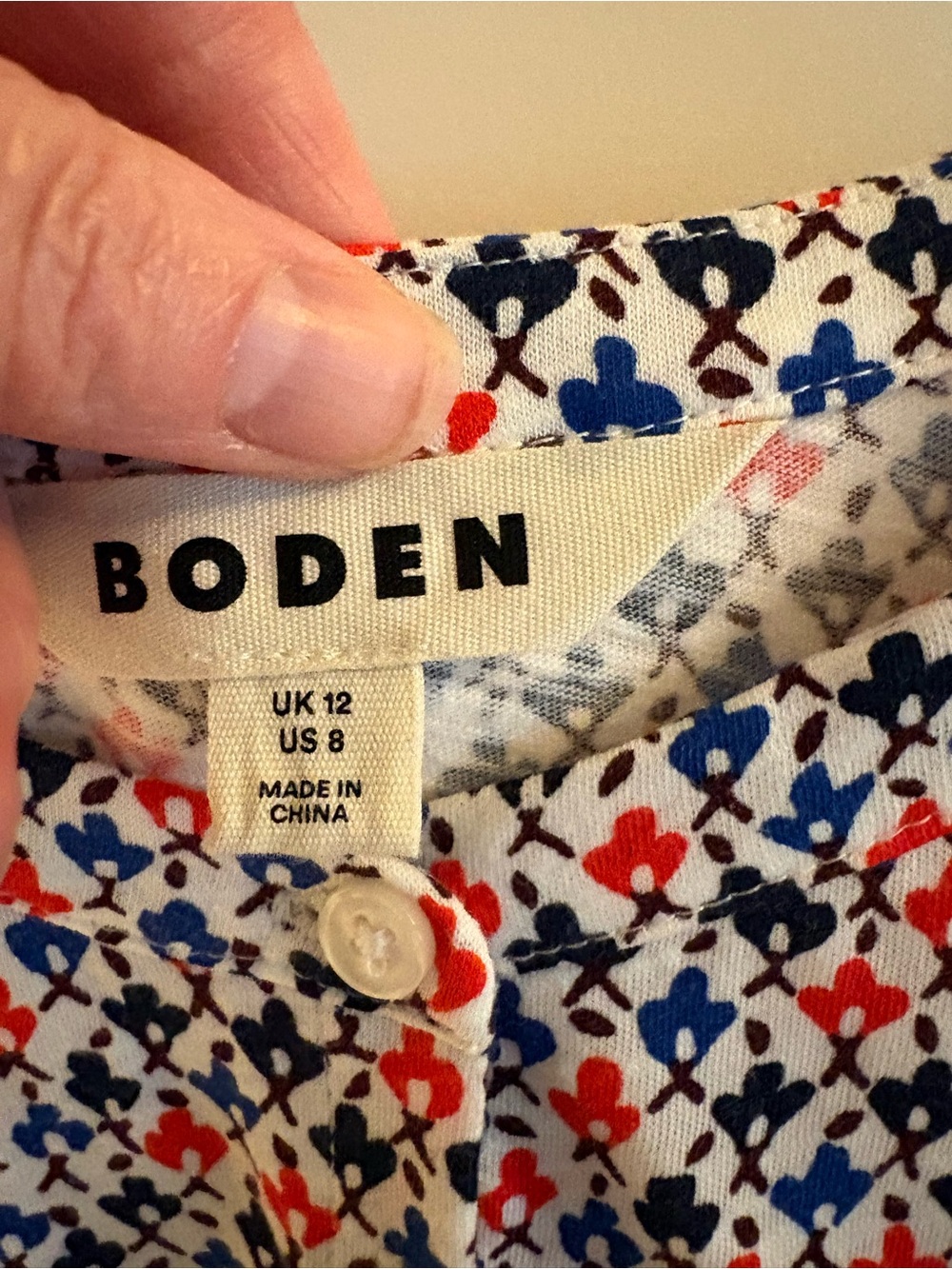 Boden Patterned Button-Front Blouse - Picture 2 of 16